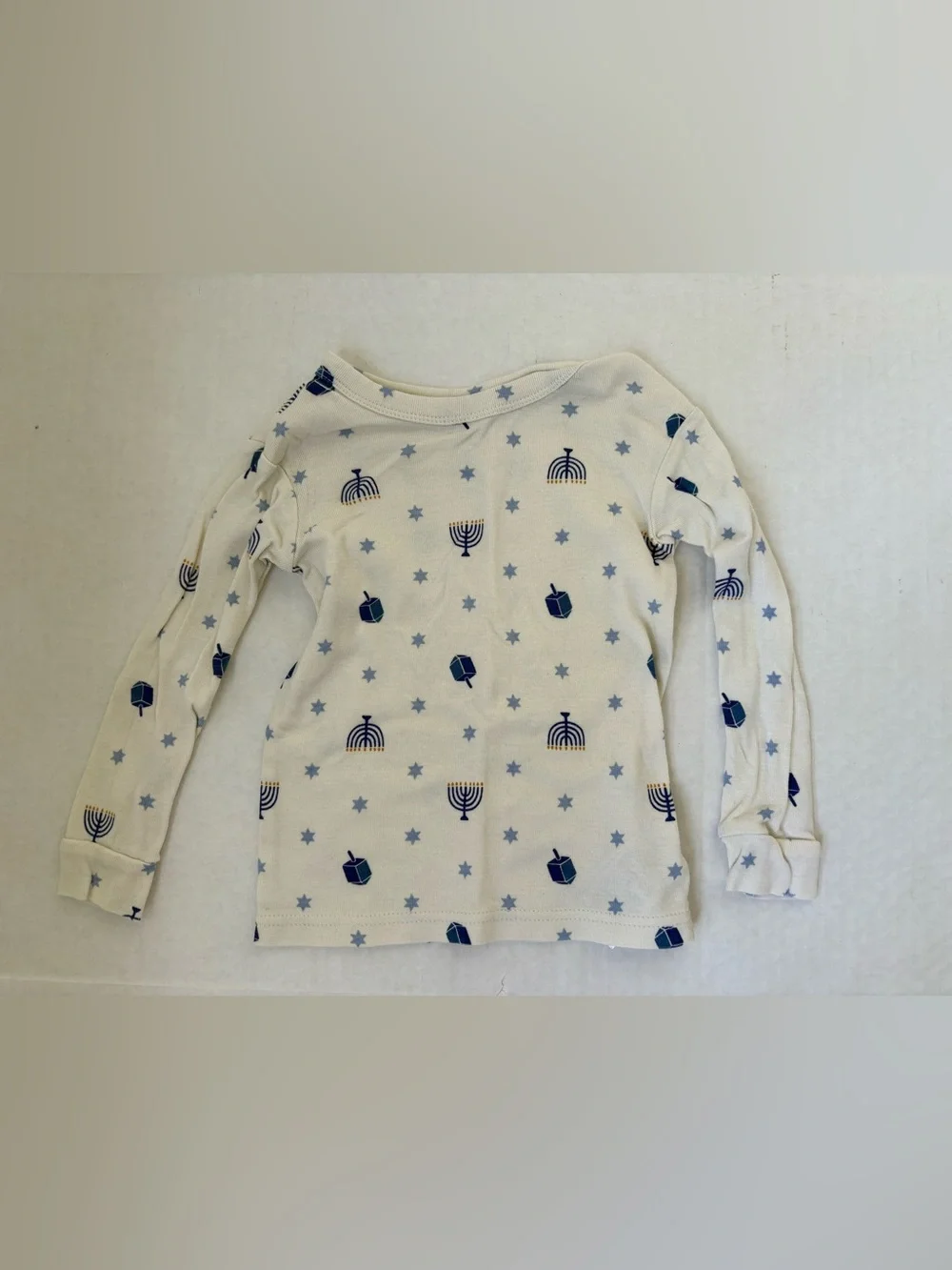Baby Gap Hanukkah Pajamas Set Top Pants Menorah Dreidel Unisex Sz 2 Boys Girls